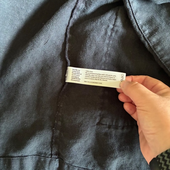 Linen classic kimono-style unstructured blazer - Picture 5 of 8